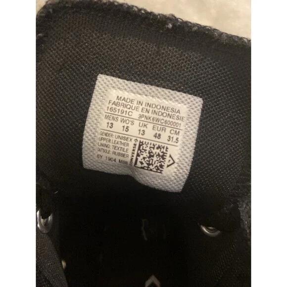 Converse All Star Chuck Taylor Leather Shoes Men’s 13 Black High Top Sneakers - Picture 5 of 16